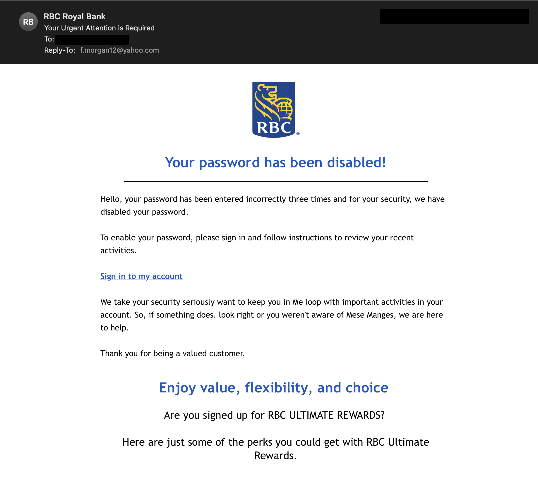 It Seems That @RBC Is Now Being Used As Part Of An Email #Scam To Get ...